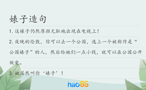 婊子造句
