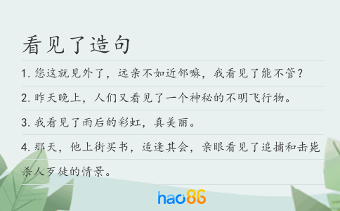 看见了造句