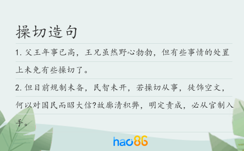 操切造句