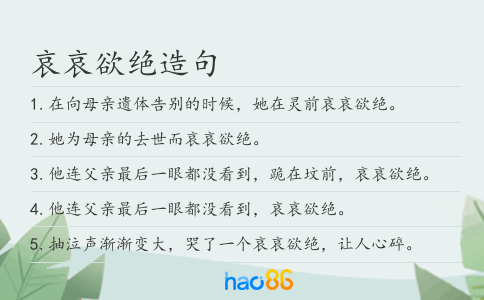 哀哀欲绝造句