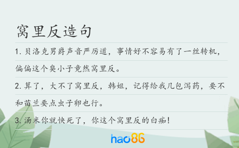 窝里反造句