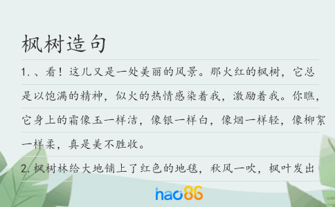 枫树造句