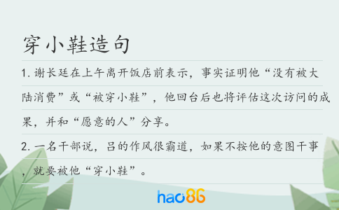穿小鞋造句