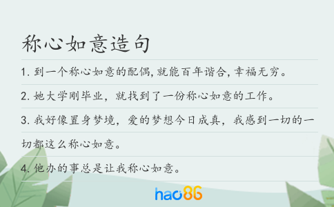 称心如意造句