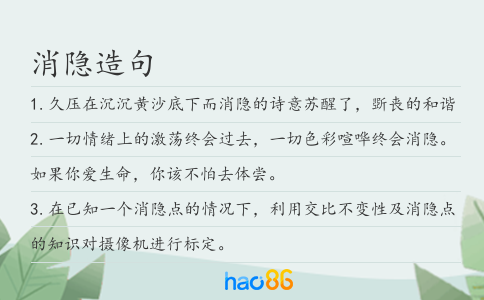消隐造句
