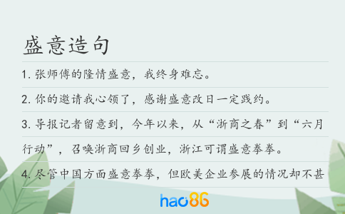盛意造句