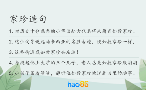 家珍造句