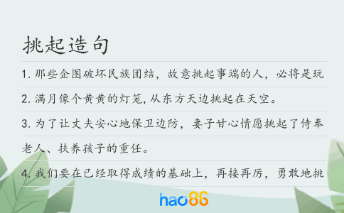 挑起造句