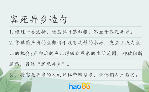 客死异乡造句