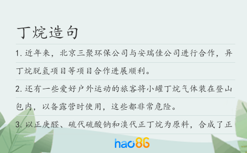 丁烷造句