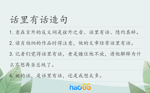 话里有话造句
