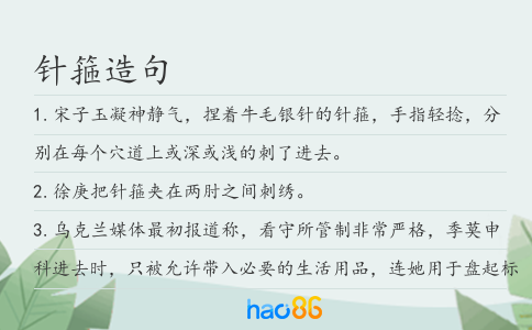 针箍造句