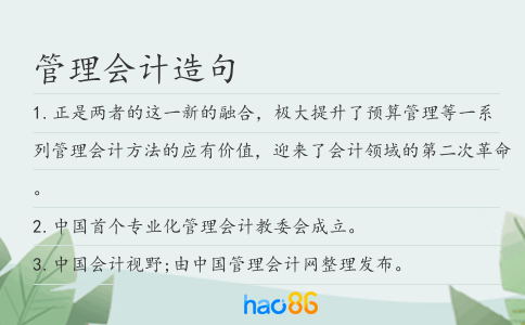 管理会计造句