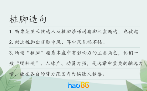 桩脚造句