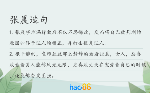 张晨造句