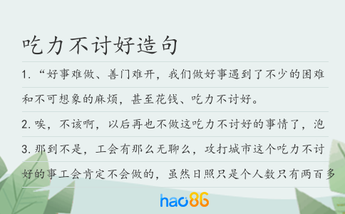 吃力不讨好造句