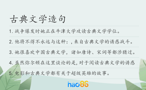 古典文学造句