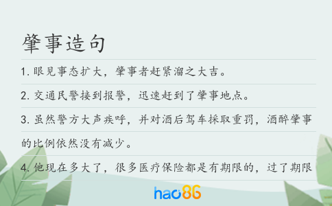 肇事造句