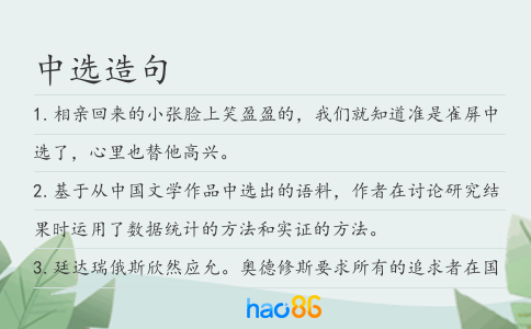 中选造句