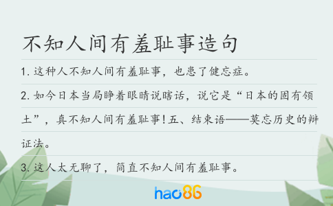 不知人间有羞耻事造句