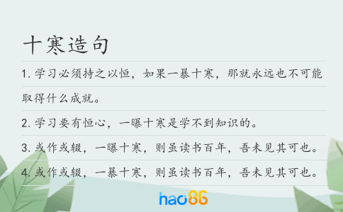 十寒造句