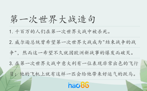 第一次世界大战造句