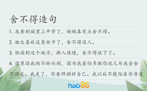 舍不得造句