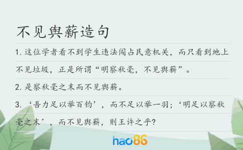 不见舆薪造句