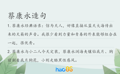 蔡康永造句