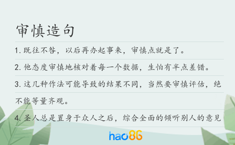 审慎造句