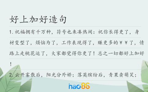 好上加好造句
