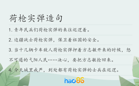 荷枪实弹造句
