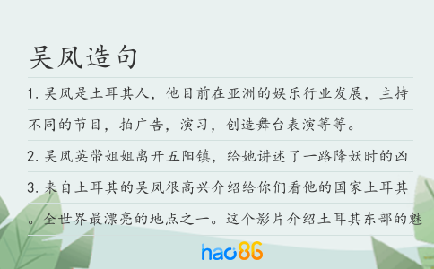 吴凤造句