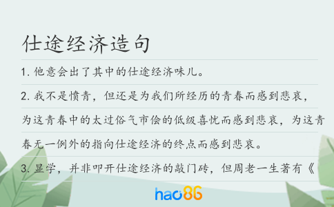 仕途经济造句
