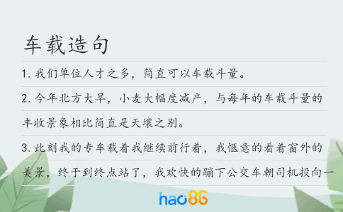 车载造句
