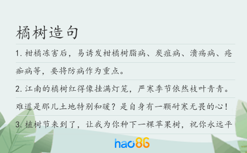 橘树造句