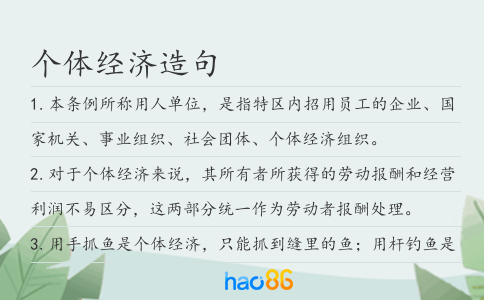 个体经济造句