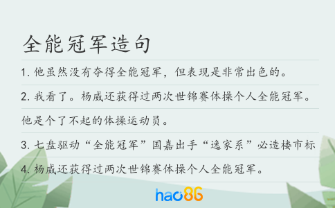 全能冠军造句