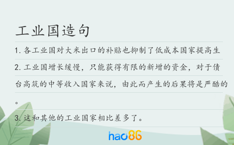 工业国造句
