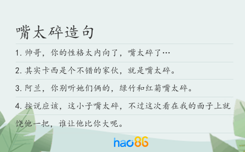 嘴太碎造句