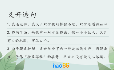 叉开造句