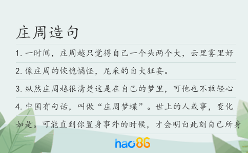 庄周造句
