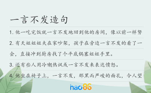 一言不发造句