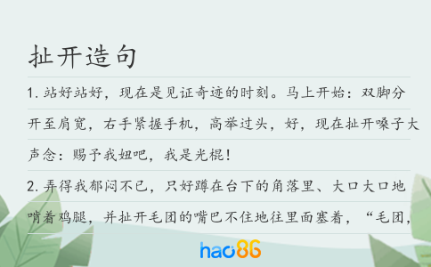 扯开造句