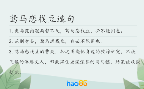 驽马恋栈豆造句