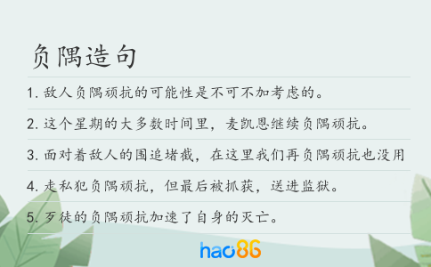负隅造句