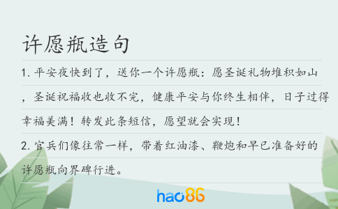 许愿瓶造句