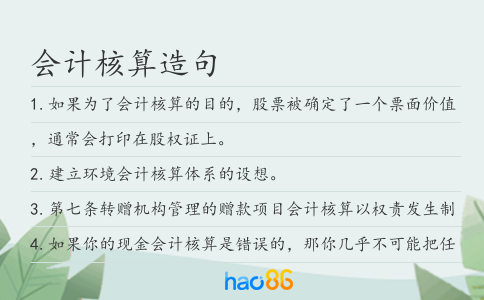 会计核算造句