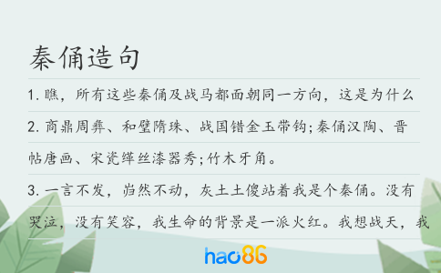 秦俑造句