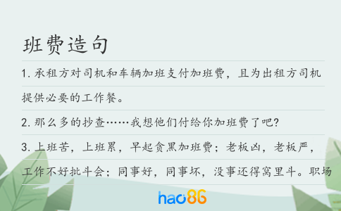 班费造句